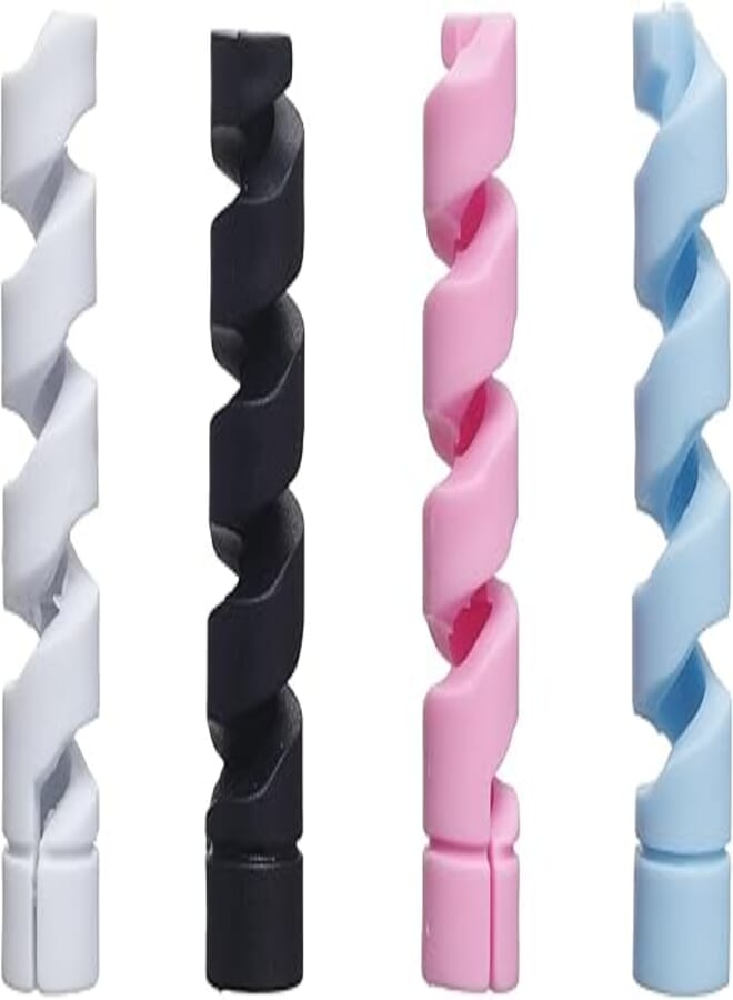 12-Piece Type-C Cable Charger, Soft Silicone Micro USB Protector, Mouse Cable Protector, Suit for All Mobile Phones (12 Pieces, Black, Pink, Blue, Green)